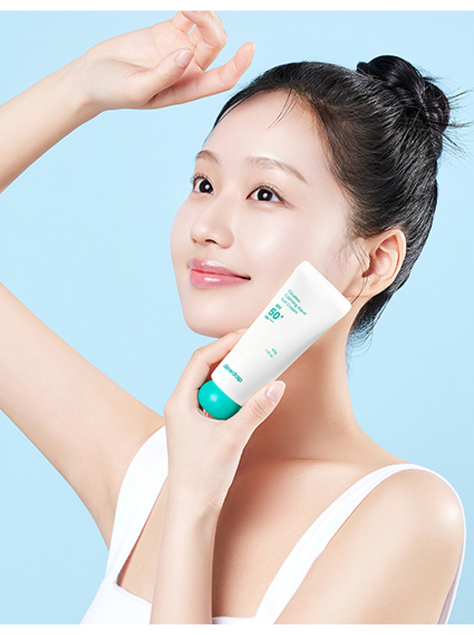 CICATEA CALMING AQUA SUNCREAM / Крем солнцезащитный успокаивающий для лица торговой марки Dewdap, 50 г