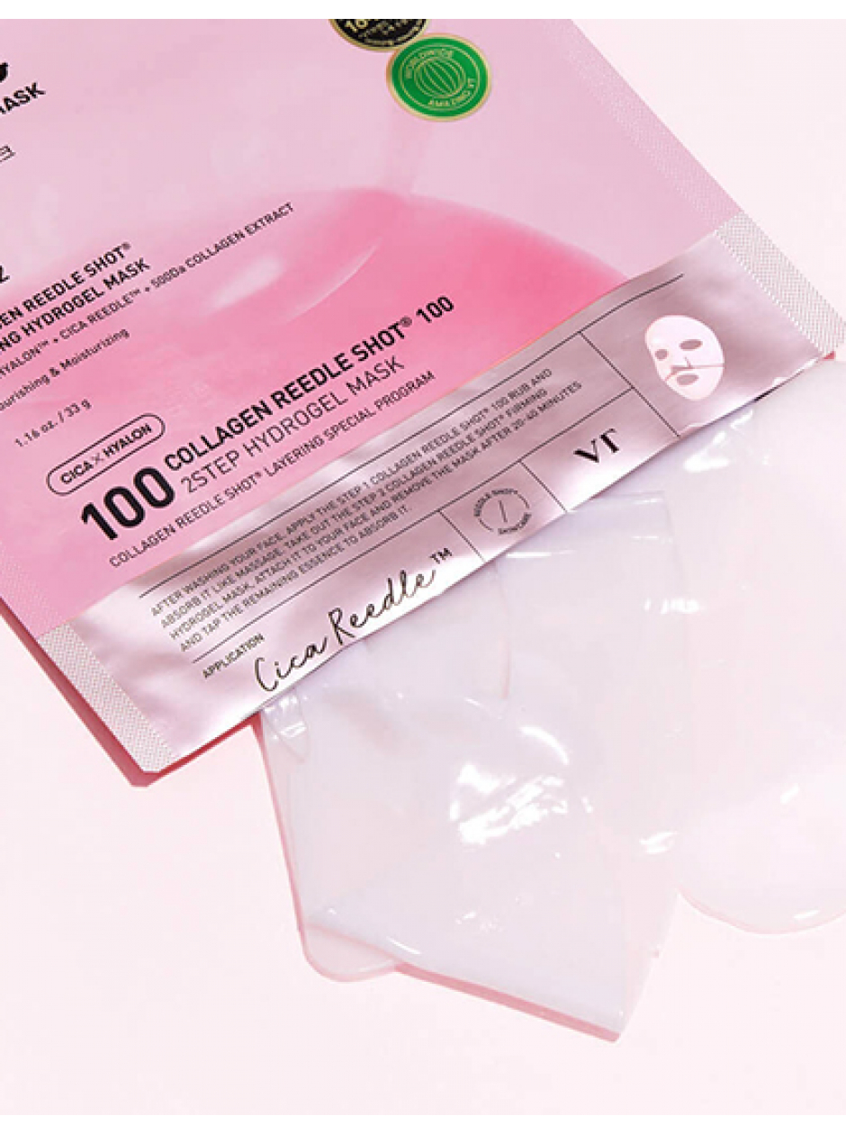 VT COLLAGEN REEDLE SHOT 100 2STEP MASK двухфазная гидрогелевая маска для лица VT Cosmetics, 1.5г + 33г
