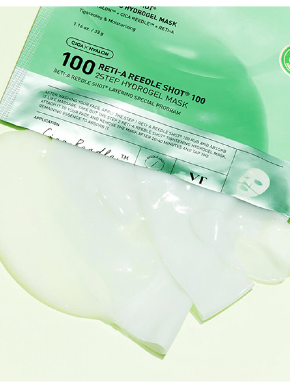 VT RETI-A REEDLE SHOT 100 2STEP HYDROGEL MASK Маска двухфазная с ретинолом и микроиглами VT Cosmetics, 1.5г + 33г